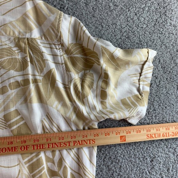 Cubavera Hawaiian Shirt Mens XL Ivory Beige Floral Rayon Tropic Casual‎ Camp NEW - Picture 10 of 12